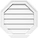 Ekena Millwork GVPOC36X3603SF Octagonal Surface Mount PVC Gable Vent, 36"W x 36"H, Factory Primed White