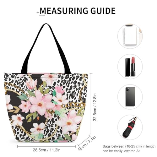 Sac de shopping pour voyage fleur léopard le cabas idéal pour vos weekends