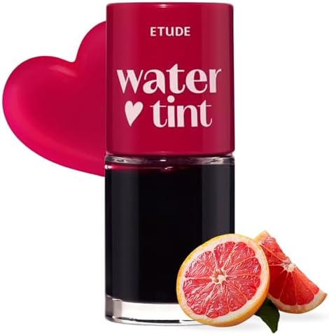 ETUDE Dear Darling Water Tint #4 Red Grapefruit Ade | Vivid Color Lip Stain with Moisturizing Weightless
