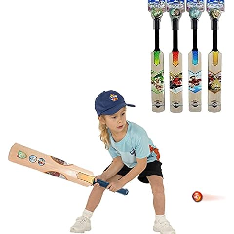 kidoloop Pack of 1 Kids Children Plastic Cricket Bat with Ball Set | Plastic Cricket Bat and Ball Set | 41 cm Cricket Set with Bat and Ball Cover
