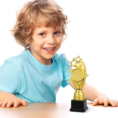 NOLITOY Golden Trophy Cup 10 Inch Star Award Trophy Plastic 1st Place Trophy for Sports Tournament, Award Ceremony, Party Celebration, Reward, Winning Prize