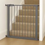 For Your Little One Pressure Fit Safety Stair Gate – No Screws Needed | One-Hand Opening | Secure Baby & Pet Gate for Stairs, Doorways & Hallways (Grey, 75-86 cm Door Width)
