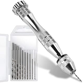 Pin Vise for Resin Casting Molds, LEOBRO Steel Hand Drill, Resin Drill with 10 PCS Drill Bit, Precision Hand Drill Tools for Epoxy Resin Arts Crafts, Wood, Clay, DIY Resin Keychain Jewelry Making