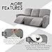 ULTICOR Velvet 8-Pieces Recliner Sofa Covers Stretch Reclining Couch Covers for 3 Cushion Reclining Sofa Slipcovers Furniture Covers Thick Soft Washable (3 Seater Recliner Cover, Light Grey)