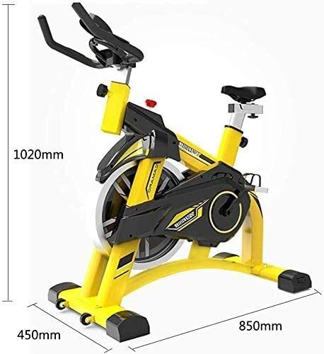 Image of Indoor Exercise Bike Spin Bike Studio Cycles Exercise Machines Cardio Workout Adjustable Handlebars Colour:Black (Yellow)