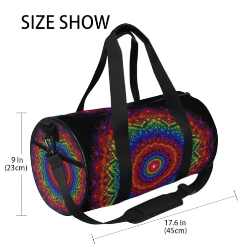 Bolsa de lona redonda con bolsillo interior para entrenamientos deportivos y niños 4