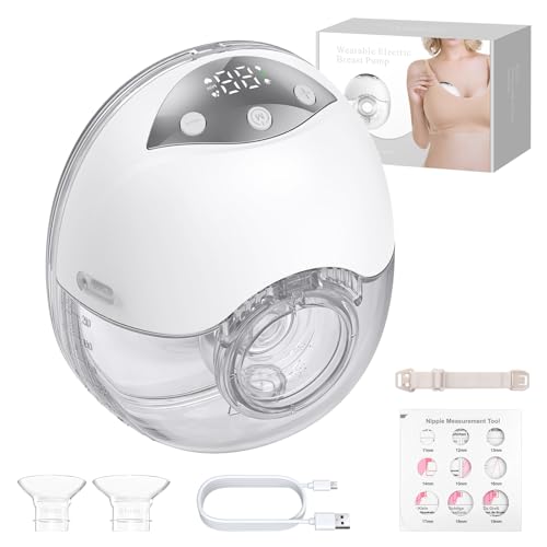 YGiTK Tire-Lait Électrique Mains Libres, Portable et Silencieux, 4 Modes & 12 Niveaux d’Aspiration, Capacité 210 ml, Brides 19/21/24 mm, pour la Maison, le Travail et les Voyages