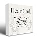 KGHYT Dear God Thank You Wooden Prayer Box 5x5 Inches, Rustic Christian Faith Gratitude Decor, Scripture Note Keepsake Gift.(106)