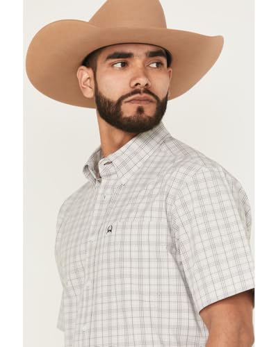 Cinch Men's White Plaid Arenaflex Short Sleeve Shirt2