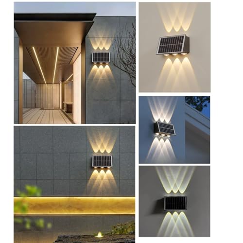 GDJIAYIYI Solar Wall Light Outdoor, Solar Fence Lights, Up & Down Outdoor Solar Wall Light,Waterproof - Image 2