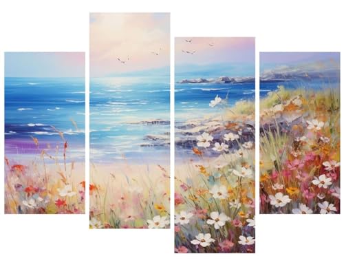 Diamond Painting Adulte Plage Kit Fleurs pour Décoration Murale Maison 160x107cm