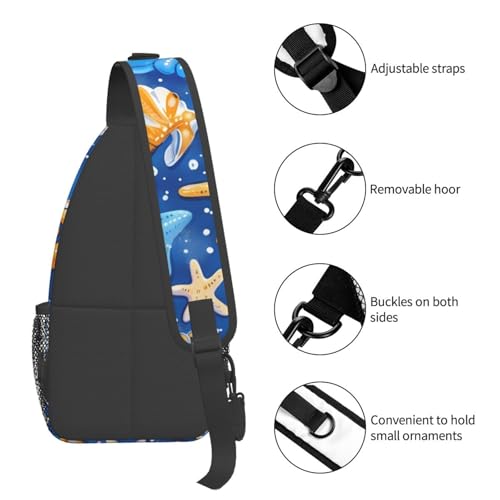 Mochila tipo sling con diseño de estrella de mar para hombre y mujer miniatura 5