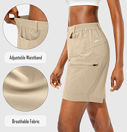 Viodia Women's Hiking Cargo Shorts Quick Dry Lightweight Summer Shorts For Women Upf50 Golf Travel Shorts With Pockets Khaki #TOP2