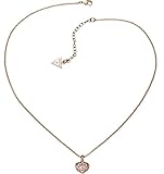 Länge ca. 40 cm + 5.5 cm Guess Damen-Kette mit Anhänger Messing Glas rosa 45.5 cm - UBN21564
