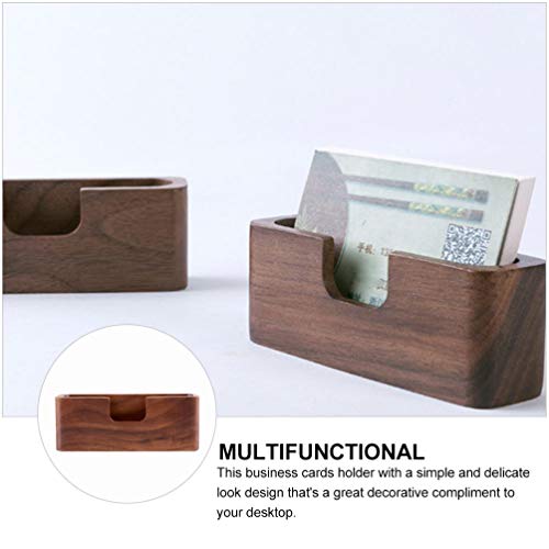 Hemoton Suporte de Exibição de Cartões de Visita de Madeira para Escritório Exibição de Nome de Escr