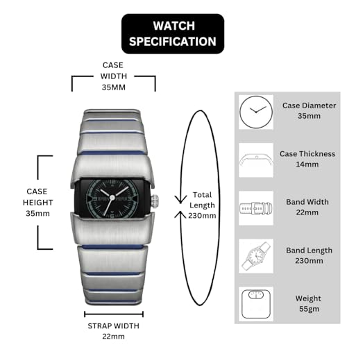 Image of PAPIO Stylish Rectangle Dial Analogue Watch | Premium Plastic Strap | Fashion Unisex Wrist Watch for Men, Boys, Women