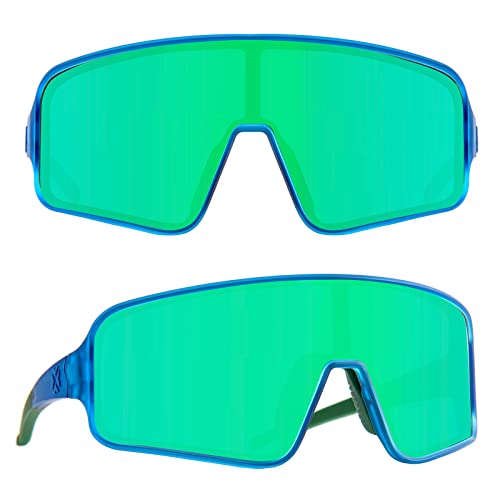 Maxjuli Youth Kids Polarized Sunglasses For Boys And Girls,Windproof Outdoor Baseball Sports Cycling Uv400 Protection Sun Glasses 7705(Blue/Green) #TOP15