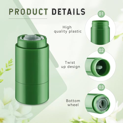 15 Pcs 40g/1.35oz Deodorant Containers Plastic Bottom Filling Stick Deodorant Bottle Refillable Lip Balm Tube for Lipstick Crayon - Green3
