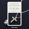 HALUKAKAH Men's Moissanite Cross Pendant Necklace, Premium 1.0ct Total Lab-Grown Diamonds, Platinum White Gold Plated 925 Sterling Silver, Box Chain 45cm, Pavé Set Luxury Religious Jewelry #4