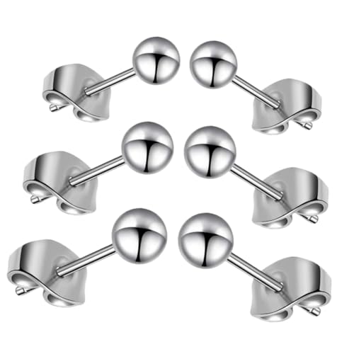 VALICLUD 6 Piezas Aretes Pendientes De Plata De Ley Aros Pequeños Pendientes De Aro De Oro Joyería Piercing De Hélice Tachuelas Grandes Pendientes De Aro Para Mujer Metal Silver
