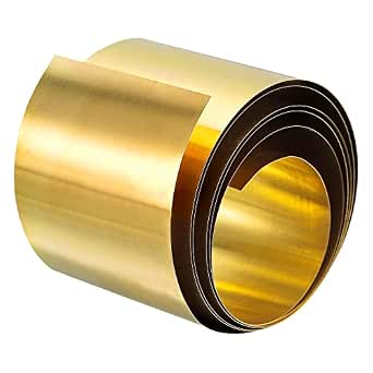 OLYCRAFT Lámina De Latón Dorado De 0,03 Mm - Rollo De 1m Para Manualidades Y Bricolaje - Fácil De Cortar Y Moldear - Ideal Para Joyería Y Arte