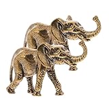 Adorno de latón: figuras de elefante retro de latón feng shui con buena estabilidad, no es fácil de derribar, la estatua de latón es diferente a la decoración de cerámica que es fácil de romper.