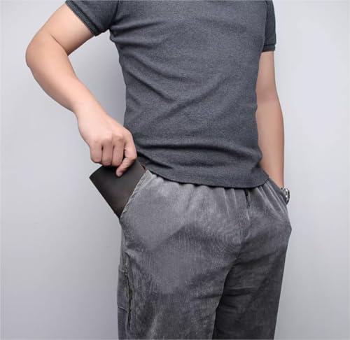 Wallet Coin Pocket Leather Men's Wallet Brown Tri-fold Short Purse Men's Business Casual Snap Coin Pocket Card Holder Wallet For Men Women3