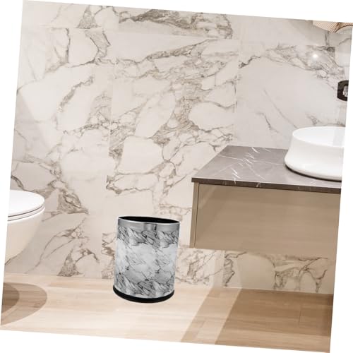 Caneca de basura estilo mármol Alipis rectangular miniatura 4