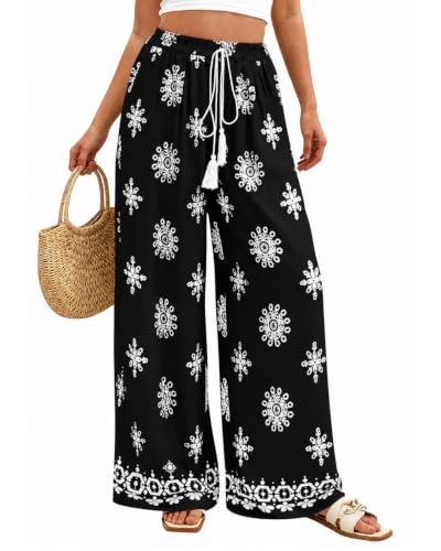 Pantalon de plage bohème à fleurs idéal pour vos vacances et journées ensoleillées