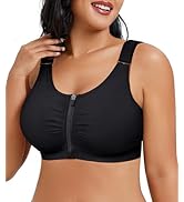 CYDREAM Front Zip Closure Bras for Women No Underwire - Wireless Comfort Compression Support Adju...