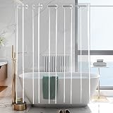 YISURE No Hook Needed Long Shower Curtain 84in, Clear PEVA Plastic Waterproof Heavy...