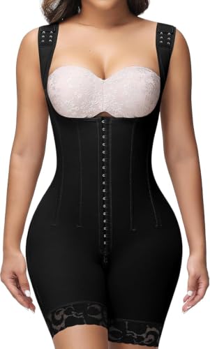 Image of SHAPSHE Fajas Colombianas Moldeadoras Open Bust Full Body Shaper with Bones | 9 Bones for Waist Back Support, 3 Hooks Adjustable Compression, Stage 3 Faja Postpartum Post Surgery, Breathable Soft Fabric