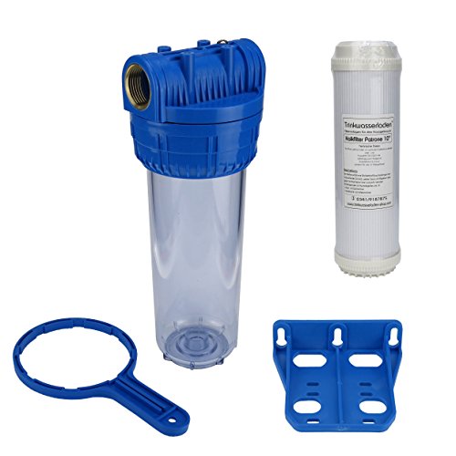 Trinkwasserladen Wasser Filtergehäuse 10 3-teilig 1 IG Messing Vorfilter Brunnen + Kalkfilter