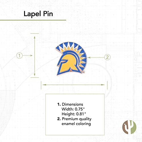 Image of Desert Cactus San Jose State University Lapel Pin SJSU Spartans Made of Metal for Formal Wear, Bag and Hat Jewelry, and Tie Tack (Pin A)