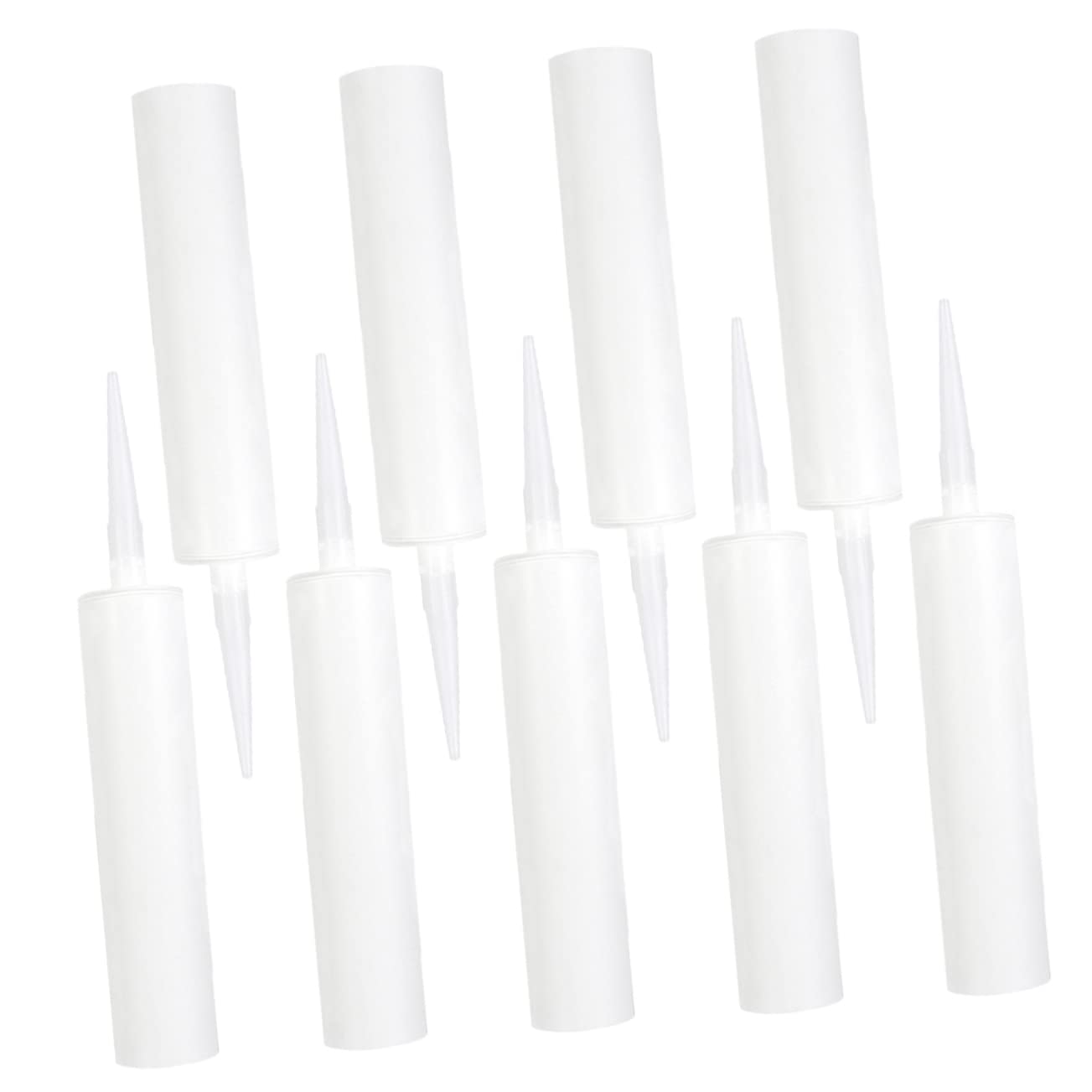 Tubo 9 Uds Rellenable Reutilizable de Sellador de Plástico 300ml | Blanco, Recortable a Medida, Apto para Sellado de Grietas y Mezcla de Colores