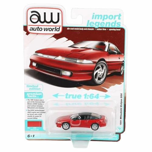 Modelo a escala 1:64 Mitsubishi Eclipse GSX Rojo miniatura 7
