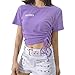 Produktbild Weant Damen Sommer Bauchfrei Tshirt Mädchen Teenager Rundhals Riemen Tie Up Mode Casual Sexy Crop Tunika Kurzarmshirt Oberteile Bluse Tops Pullover Shirt