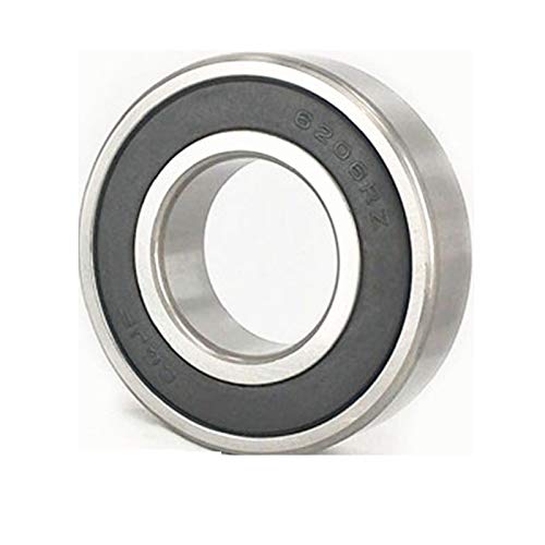 JUN-STORE Rodamientos de bolas 1 unidad 6206-2RZ de alta velocidad de precisión 6206-2RZ 30 x 62 x 16 mm, acero biselado de alta velocidad y bajo ruido