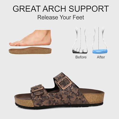 Image of Centrino Men's Berkin-Style Slip-On Sandals | Open Toe Design | Soft PU Footbed | Lightweight & Comfortable | Arch Support | On-Grip Sole | Casual Outdoor Wear (9213)