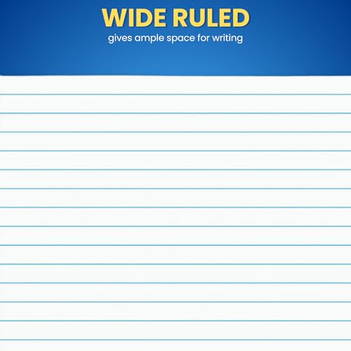1InTheOffice Bloco de escrita Legal Rule largo 21 x 27 cm, bloco de notas com cola, tamanho carta, 5