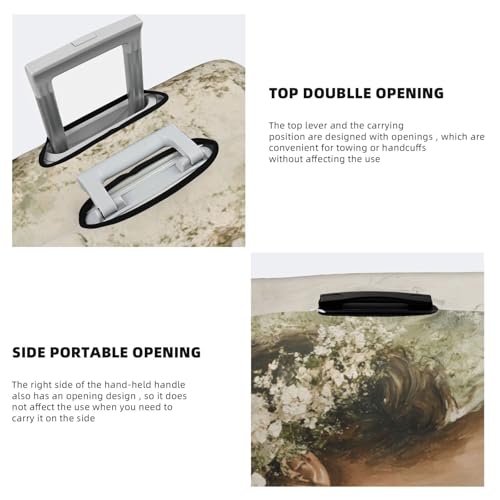 Woman With White Flowers Crown Vintage Elastic Travel Luggage Covers Dustproof Scratch-Resistant Suitcase Protector Fit 22-24 Inch3