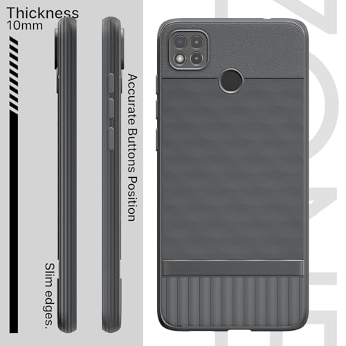 Image of Pikkme Back Cover for Poco C31, Mi Redmi 10A / 10A Sport, Redmi 9 / Redmi 9 Activ / 9C Camera Protection 3D Hexa Cube Design Silicone Protective Bumper Case (Grey)