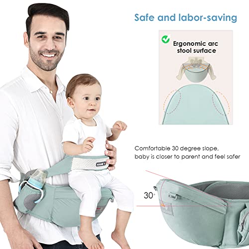 Porte bébé ventral ergonomique SONARIN avec tabouret de taille et multiposition