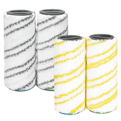 Juego de 4 rodillos de repuesto para Karcher FC7 FC5 FC3 FC3D EWM2 2.055-007.0/2.055-006.0 (amarillo + gris)