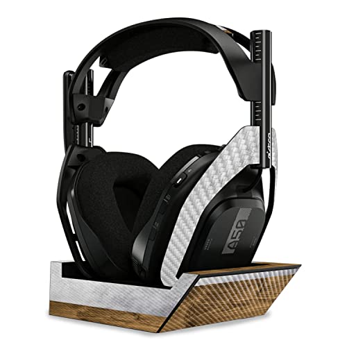 Image of MightySkins Carbon Fiber Skin Compatible with Astro A50 Wireless Headphones + Base Station (Gen 4) - Concrete Wood | Protective, Durable Textured Carbon Fiber Finish | Easy to Apply | Made in The USA