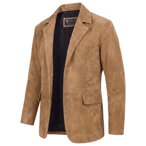 Image of Suede Leather Blazer for Men Suede Sport Coat for Men Blazer Suede Leather Jacket Blazer Coat for Men