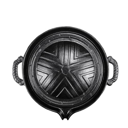 Pan de barbacoa de hierro fundido, bandeja de barbacoa Pan de hierro fundido | Plato de barbacoa al aire libre - Plancha de barbacoa antiadherente, plato de fritura de 11 pulgadas para cocinar para co