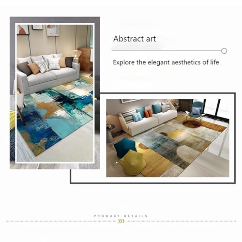 Tapis de sol doux antidérapant motif géométrique moderne salon - 4