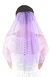 FANFAN Sparkly Glitter Bridal Veil for Bachelorette Party | Wedding Hair Accessories Bride to Be Gift | Lavender Bridal Shower Veil for Women Girls Y066 (Lavender)