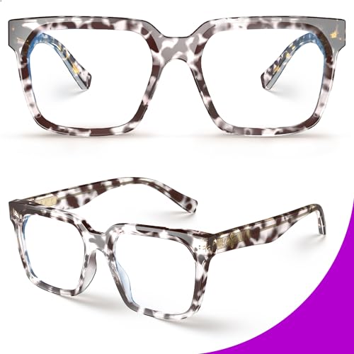 VISOONE Rectangle TR90 Blue Light Blocking Glasses Computer Eyewear with Preppy Look for Women and Men Cougar - Image 6